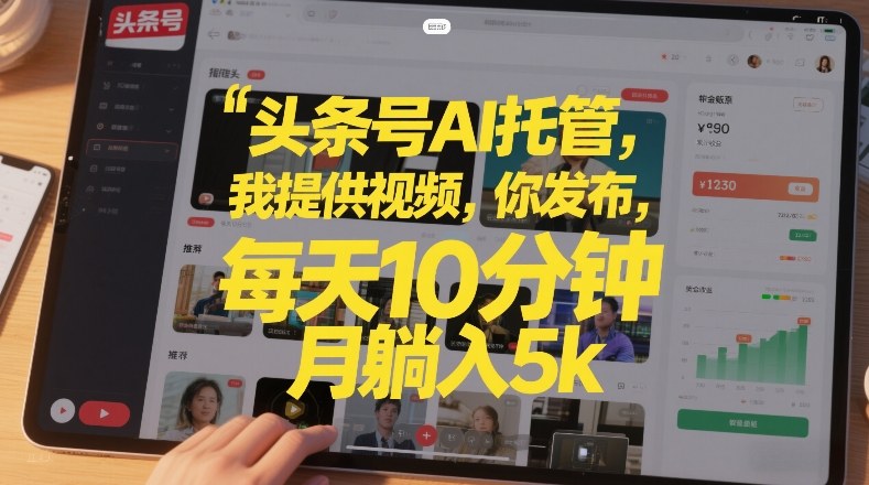 头条号AI托管，我提供视频，你发布，每天10分钟，月躺入5k+【揭秘】瀚萌资源网-网赚网-网赚项目网-虚拟资源网-国学资源网-易学资源网-本站有全网最新网赚项目-易学课程资源-中医课程资源的在线下载网站！瀚萌资源网