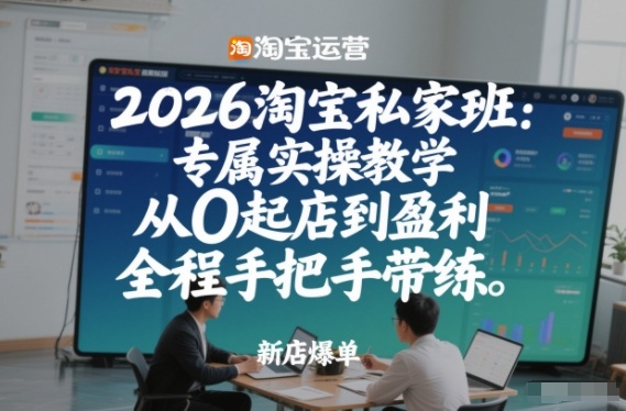 2026淘宝私家班：专属实操教学，从0起店到盈利，全程手把手带练瀚萌资源网-网赚网-网赚项目网-虚拟资源网-国学资源网-易学资源网-本站有全网最新网赚项目-易学课程资源-中医课程资源的在线下载网站！瀚萌资源网