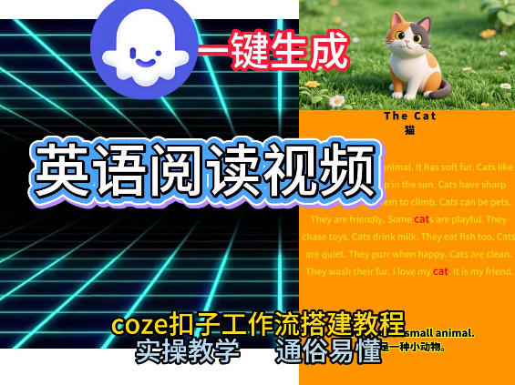 Coze工作流一键生成少儿英语阅读短视频，从0到1演示搭建过程，实操教学，小白也可以学会，搭建自己的AI智能体瀚萌资源网-网赚网-网赚项目网-虚拟资源网-国学资源网-易学资源网-本站有全网最新网赚项目-易学课程资源-中医课程资源的在线下载网站！瀚萌资源网
