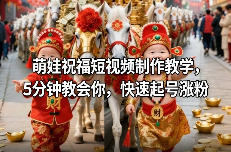 萌娃祝福短视频制作教学，5分钟教会你，快速起号涨粉瀚萌资源网-网赚网-网赚项目网-虚拟资源网-国学资源网-易学资源网-本站有全网最新网赚项目-易学课程资源-中医课程资源的在线下载网站！瀚萌资源网