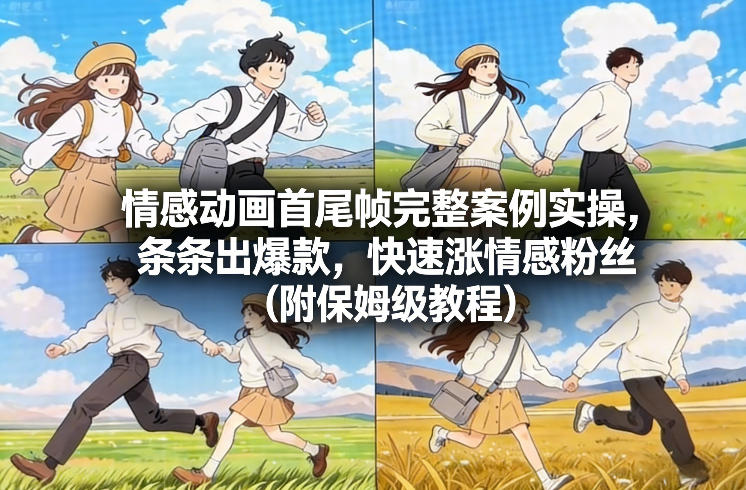 情感动画首尾帧完整案例实操，条条出爆款，快速涨情感粉丝（附保姆级教程）瀚萌资源网-网赚网-网赚项目网-虚拟资源网-国学资源网-易学资源网-本站有全网最新网赚项目-易学课程资源-中医课程资源的在线下载网站！瀚萌资源网