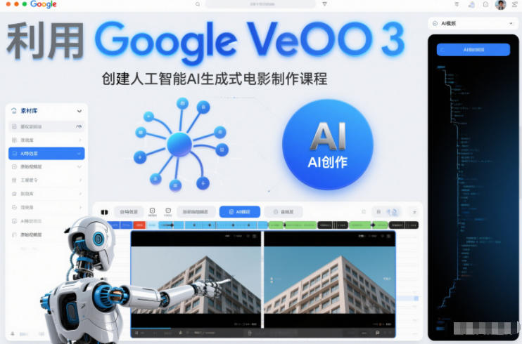 利l用Google Veo 3创建人工智能AI生成式电影制作课程，使用人工智能的力量创建令人惊叹的视频瀚萌资源网-网赚网-网赚项目网-虚拟资源网-国学资源网-易学资源网-本站有全网最新网赚项目-易学课程资源-中医课程资源的在线下载网站！瀚萌资源网