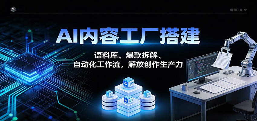 AI内容工厂搭建：语料库、爆款拆解、自动化工作流，解放创作生产力瀚萌资源网-网赚网-网赚项目网-虚拟资源网-国学资源网-易学资源网-本站有全网最新网赚项目-易学课程资源-中医课程资源的在线下载网站！瀚萌资源网