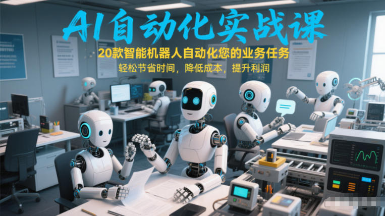 AI自动化实战课：20款智能机器人自动化您的业务任务，轻松节省时间，降低成本，提升利润瀚萌资源网-网赚网-网赚项目网-虚拟资源网-国学资源网-易学资源网-本站有全网最新网赚项目-易学课程资源-中医课程资源的在线下载网站！瀚萌资源网
