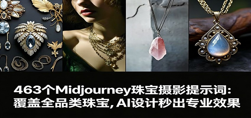 463个Midjourney珠宝摄影提示词：覆盖全品类珠宝，AI设计秒出专业效果瀚萌资源网-网赚网-网赚项目网-虚拟资源网-国学资源网-易学资源网-本站有全网最新网赚项目-易学课程资源-中医课程资源的在线下载网站！瀚萌资源网