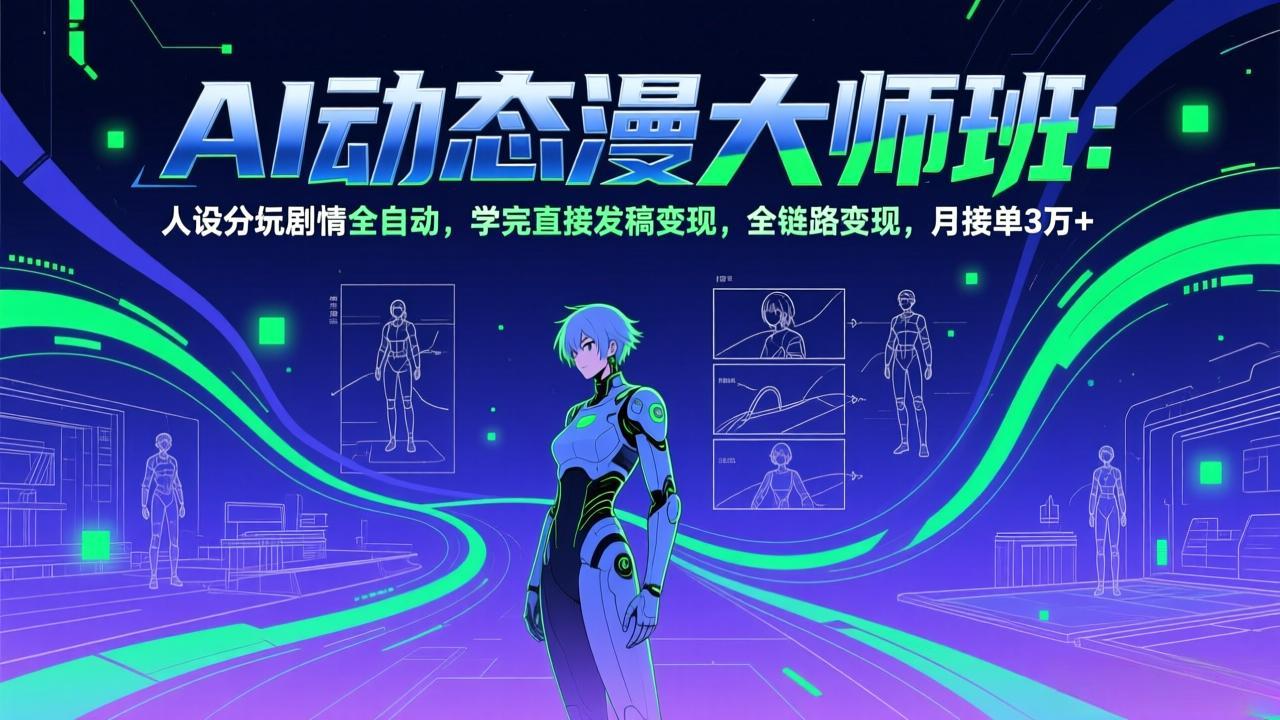 （17402期）AI动态漫剧大师班：人设分镜剧情全自动，学完直接发稿变现，全链路变现，月接单3万+瀚萌资源网-网赚网-网赚项目网-虚拟资源网-国学资源网-易学资源网-本站有全网最新网赚项目-易学课程资源-中医课程资源的在线下载网站！瀚萌资源网