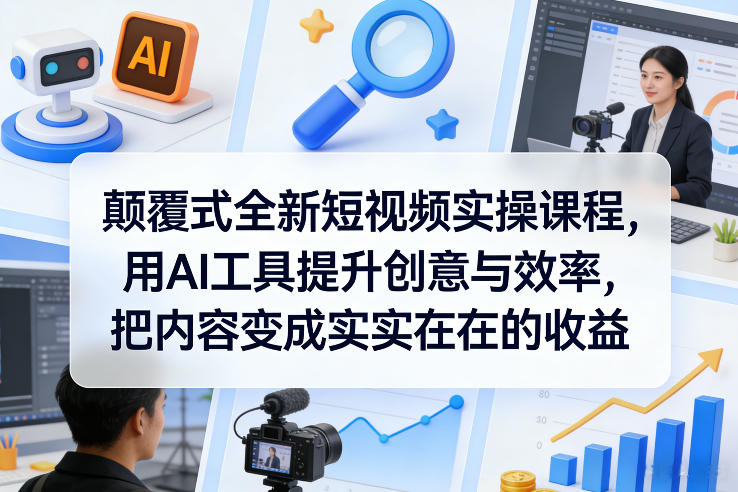 颠覆式全新短视频实操课程，用AI工具提升创意与效率，把内容变成实实在在的收益瀚萌资源网-网赚网-网赚项目网-虚拟资源网-国学资源网-易学资源网-本站有全网最新网赚项目-易学课程资源-中医课程资源的在线下载网站！瀚萌资源网