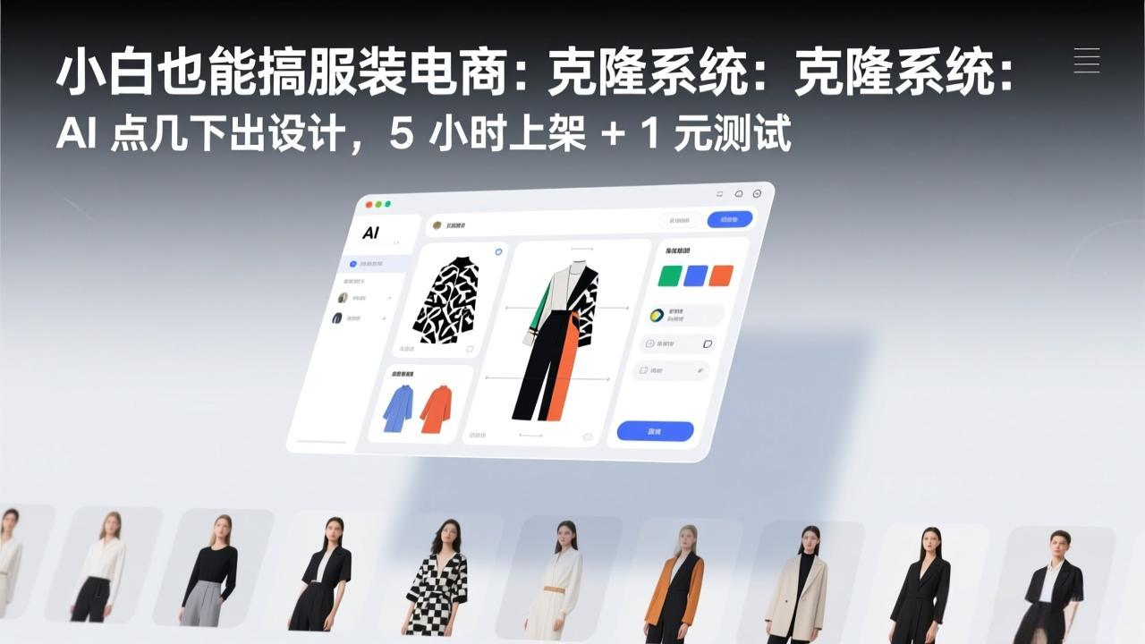 （17411期）小白也能搞服装电商：克隆系统：AI 点几下出设计，5 小时上架 + 1 元测试瀚萌资源网-网赚网-网赚项目网-虚拟资源网-国学资源网-易学资源网-本站有全网最新网赚项目-易学课程资源-中医课程资源的在线下载网站！瀚萌资源网