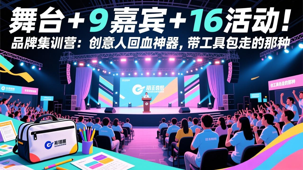 （17413期）舞台 + 9 嘉宾 + 16 活动！品牌集训营：创意人回血神器，带工具包走的那种瀚萌资源网-网赚网-网赚项目网-虚拟资源网-国学资源网-易学资源网-本站有全网最新网赚项目-易学课程资源-中医课程资源的在线下载网站！瀚萌资源网