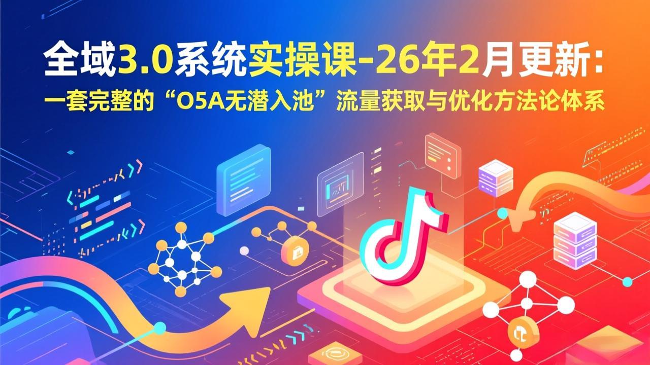 （17364期）全域3.0系统实操课-26年2月更新：一套完整的“O5A无潜入池”流量获取与优化方法论体系瀚萌资源网-网赚网-网赚项目网-虚拟资源网-国学资源网-易学资源网-本站有全网最新网赚项目-易学课程资源-中医课程资源的在线下载网站！瀚萌资源网