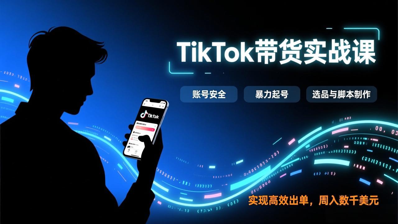 （17278期）TikTok带货实战课，涵盖账号安全、暴力起号、选品与脚本制作，实现高效出单，周入数千美元瀚萌资源网-网赚网-网赚项目网-虚拟资源网-国学资源网-易学资源网-本站有全网最新网赚项目-易学课程资源-中医课程资源的在线下载网站！瀚萌资源网