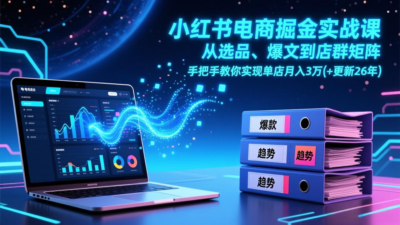 （17290期）小红书电商掘金实战课，从选品、爆文到店群矩阵，手把手教你实现单店月入3万+(更新26年)瀚萌资源网-网赚网-网赚项目网-虚拟资源网-国学资源网-易学资源网-本站有全网最新网赚项目-易学课程资源-中医课程资源的在线下载网站！瀚萌资源网