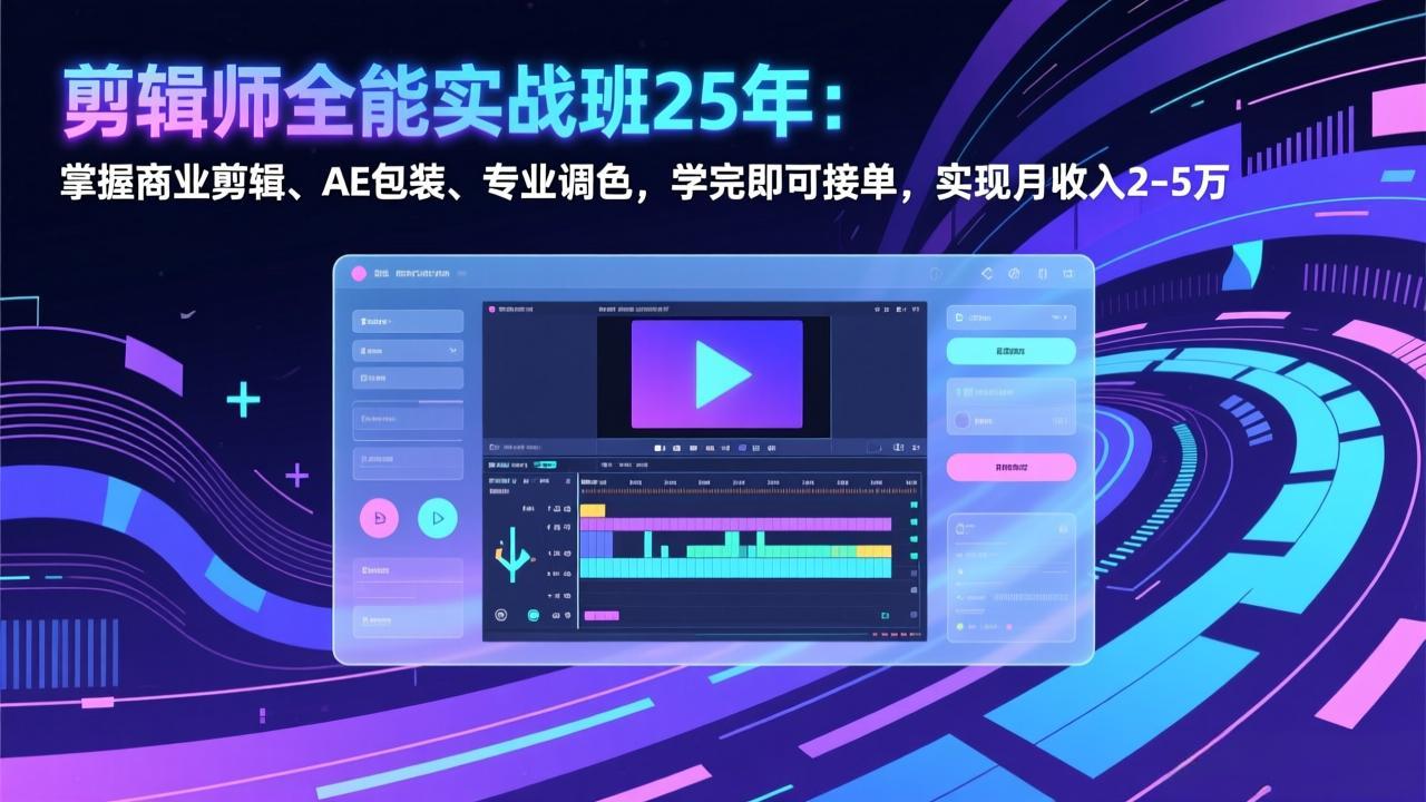 （17294期）剪辑师全能实战班25年：掌握商业剪辑、AE包装、专业调色，学完即可接单，实现月收入2-5万瀚萌资源网-网赚网-网赚项目网-虚拟资源网-国学资源网-易学资源网-本站有全网最新网赚项目-易学课程资源-中医课程资源的在线下载网站！瀚萌资源网
