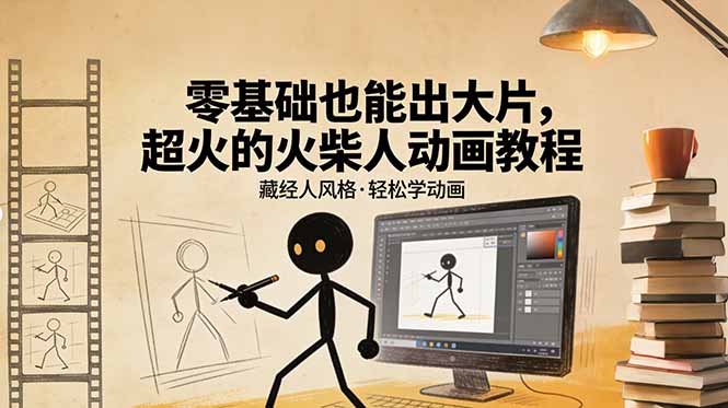 （17464期）零基础也能出大片，超火的火柴人动画教程（藏经人风格）瀚萌资源网-网赚网-网赚项目网-虚拟资源网-国学资源网-易学资源网-本站有全网最新网赚项目-易学课程资源-中医课程资源的在线下载网站！瀚萌资源网