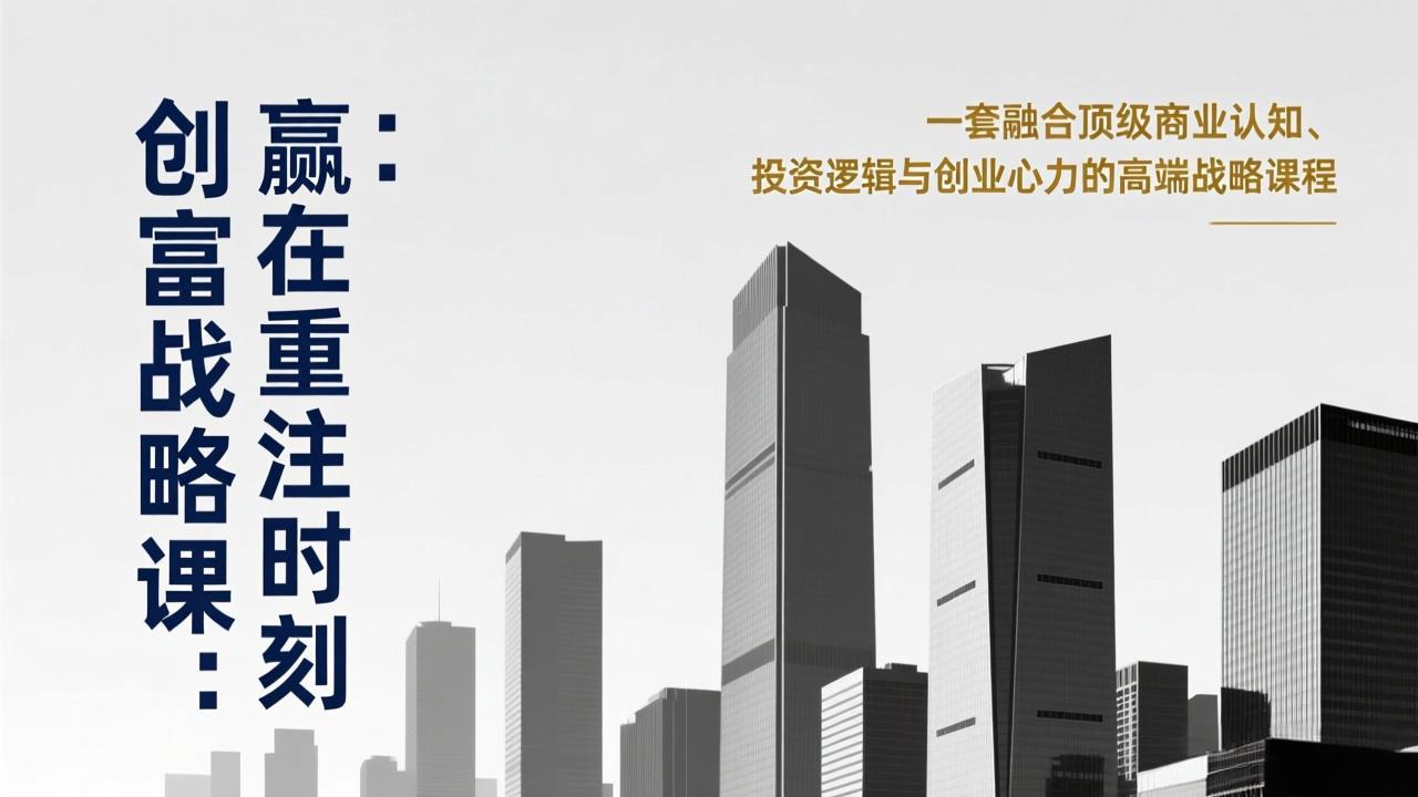 （17337期）《创富战略课：赢在重注时刻》一套融合顶级商业认知、投资逻辑与创业心力的高端战略课程瀚萌资源网-网赚网-网赚项目网-虚拟资源网-国学资源网-易学资源网-本站有全网最新网赚项目-易学课程资源-中医课程资源的在线下载网站！瀚萌资源网