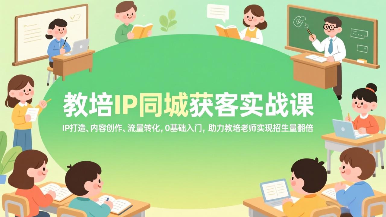 （17341期）教培IP同城获客实战课，IP打造、内容创作、流量转化，0基础入门，助力教培老师实现招生量翻倍瀚萌资源网-网赚网-网赚项目网-虚拟资源网-国学资源网-易学资源网-本站有全网最新网赚项目-易学课程资源-中医课程资源的在线下载网站！瀚萌资源网