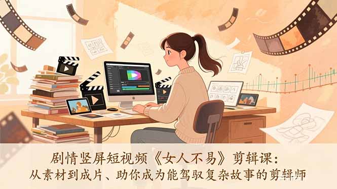 （17305期）剧情竖屏短视频《女人不易》剪辑课：从素材到成片、助你成为能驾驭复杂故事的剪辑师瀚萌资源网-网赚网-网赚项目网-虚拟资源网-国学资源网-易学资源网-本站有全网最新网赚项目-易学课程资源-中医课程资源的在线下载网站！瀚萌资源网