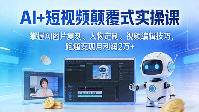 （17454期）AI+短视频颠覆式实操课：掌握AI图片复刻、人物定制、视频编辑技巧，跑通变现月利润2万+瀚萌资源网-网赚网-网赚项目网-虚拟资源网-国学资源网-易学资源网-本站有全网最新网赚项目-易学课程资源-中医课程资源的在线下载网站！瀚萌资源网