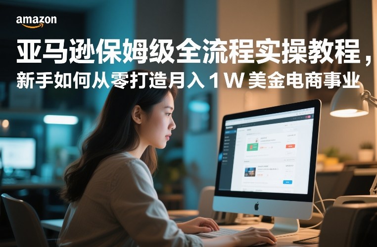 亚马逊保姆级全流程实操教程，新手如何从零打造月入1W美金电商事业瀚萌资源网-网赚网-网赚项目网-虚拟资源网-国学资源网-易学资源网-本站有全网最新网赚项目-易学课程资源-中医课程资源的在线下载网站！瀚萌资源网