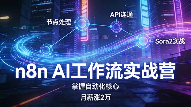 （17458期）n8n AI工作流实战营，节点处理+API连通+Sora2实战，掌握自动化核心月薪涨2万瀚萌资源网-网赚网-网赚项目网-虚拟资源网-国学资源网-易学资源网-本站有全网最新网赚项目-易学课程资源-中医课程资源的在线下载网站！瀚萌资源网