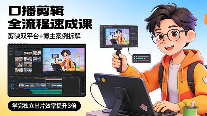 （17420期）口播剪辑全流程速成课，剪映双平台+博主案例拆解，学完独立出片效率提升3倍瀚萌资源网-网赚网-网赚项目网-虚拟资源网-国学资源网-易学资源网-本站有全网最新网赚项目-易学课程资源-中医课程资源的在线下载网站！瀚萌资源网