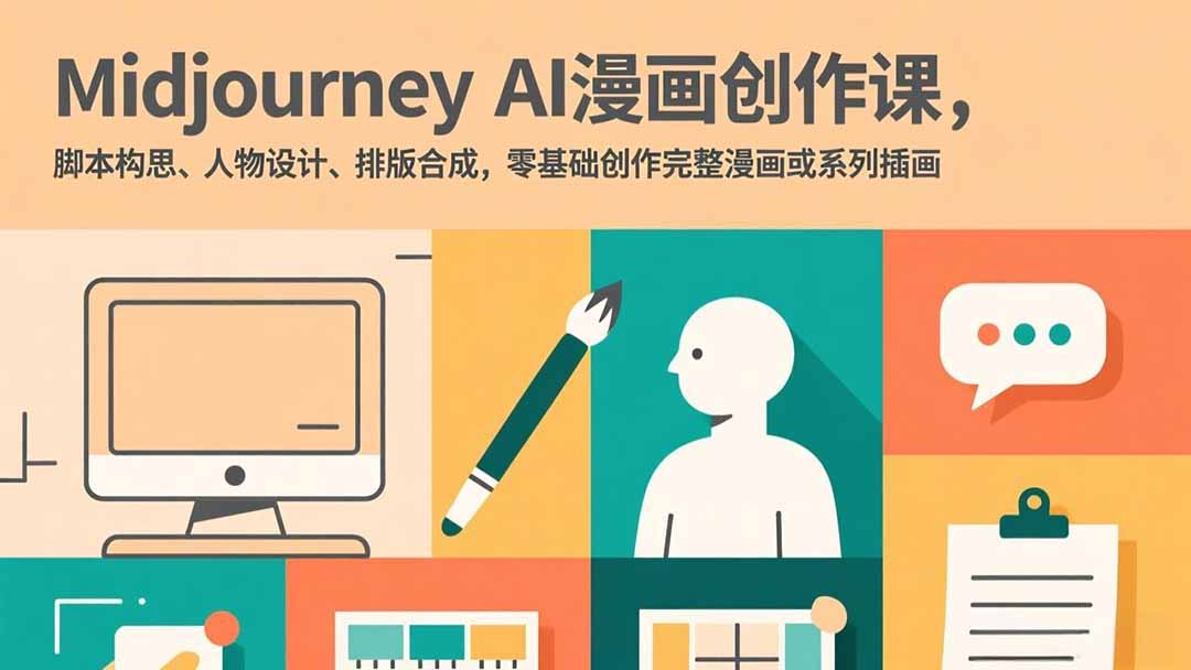 （17299期）Midjourney AI漫画创作课，脚本构思、人物设计、排版合成，零基础创作完整漫画或系列插画瀚萌资源网-网赚网-网赚项目网-虚拟资源网-国学资源网-易学资源网-本站有全网最新网赚项目-易学课程资源-中医课程资源的在线下载网站！瀚萌资源网