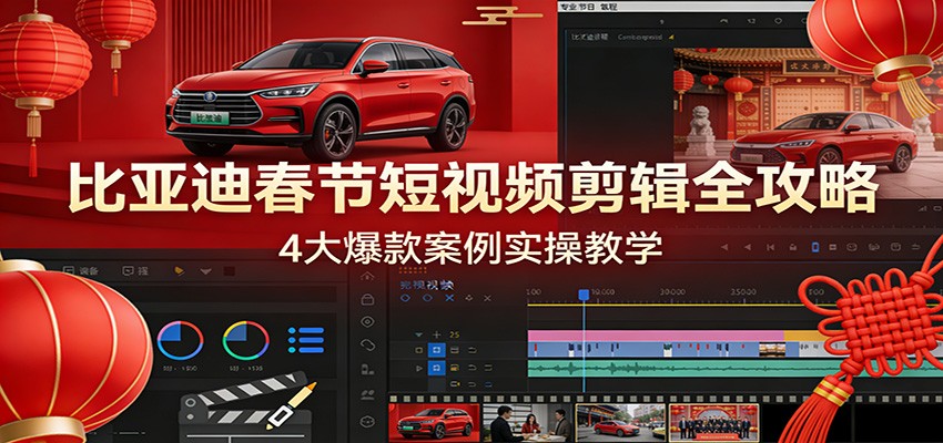 比亚迪春节短视频剪辑全攻略，4大爆款案例实操教学瀚萌资源网-网赚网-网赚项目网-虚拟资源网-国学资源网-易学资源网-本站有全网最新网赚项目-易学课程资源-中医课程资源的在线下载网站！瀚萌资源网