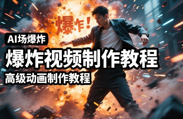 AI场景爆炸视频制作教程，利用人物实拍视频制作出高级的动画特效瀚萌资源网-网赚网-网赚项目网-虚拟资源网-国学资源网-易学资源网-本站有全网最新网赚项目-易学课程资源-中医课程资源的在线下载网站！瀚萌资源网