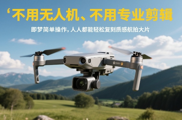 不用无人机、不用专业剪辑，即梦简单操作，人人都能轻松复刻质感航拍大片瀚萌资源网-网赚网-网赚项目网-虚拟资源网-国学资源网-易学资源网-本站有全网最新网赚项目-易学课程资源-中医课程资源的在线下载网站！瀚萌资源网