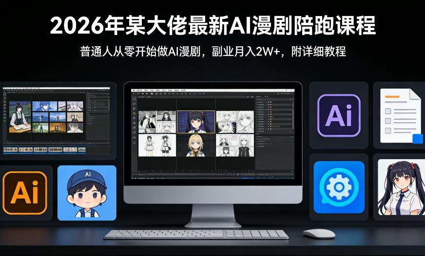 26年某大佬最新Ai漫剧陪跑课程，普通人从零开始做AI漫剧，副业月入2W+瀚萌资源网-网赚网-网赚项目网-虚拟资源网-国学资源网-易学资源网-本站有全网最新网赚项目-易学课程资源-中医课程资源的在线下载网站！瀚萌资源网