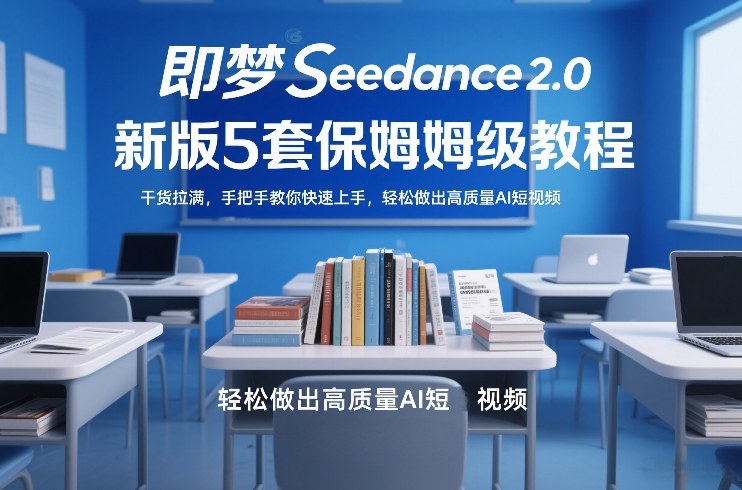 即梦Seedance2.0新版5套保姆级教程，干货拉满，手把手教你快速上手，轻松做出高质量AI短视频瀚萌资源网-网赚网-网赚项目网-虚拟资源网-国学资源网-易学资源网-本站有全网最新网赚项目-易学课程资源-中医课程资源的在线下载网站！瀚萌资源网