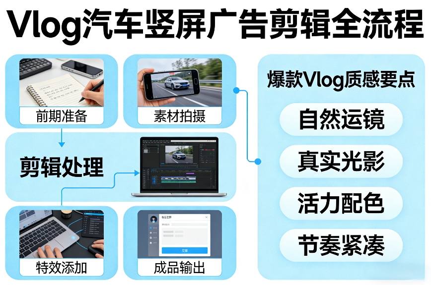 Vlog感觉汽车竖屏广告剪辑脚本全流程，拿捏爆款Vlog质感瀚萌资源网-网赚网-网赚项目网-虚拟资源网-国学资源网-易学资源网-本站有全网最新网赚项目-易学课程资源-中医课程资源的在线下载网站！瀚萌资源网