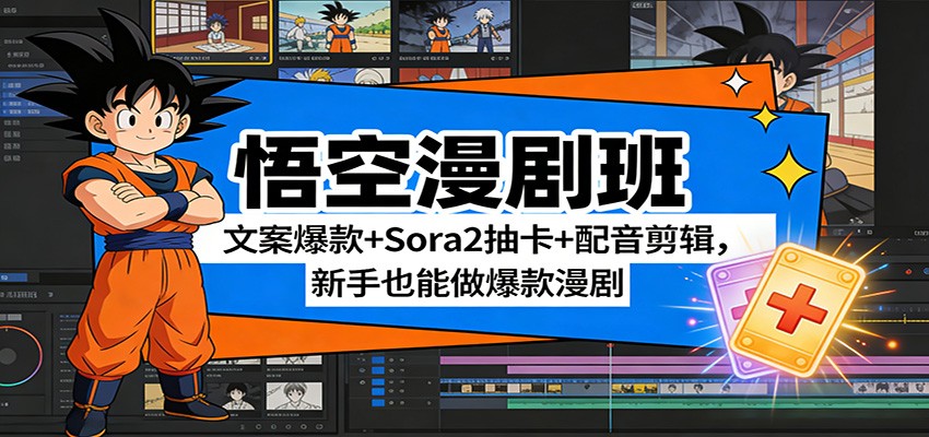 悟空漫剧班：文案爆款+Sora2抽卡+配音剪辑，新手也能做爆款漫剧瀚萌资源网-网赚网-网赚项目网-虚拟资源网-国学资源网-易学资源网-本站有全网最新网赚项目-易学课程资源-中医课程资源的在线下载网站！瀚萌资源网