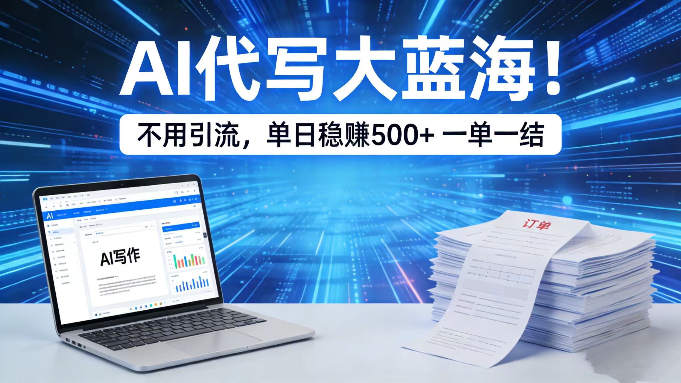 AI 代写大蓝海！不用引流，单日稳赚 500 + 一单一结瀚萌资源网-网赚网-网赚项目网-虚拟资源网-国学资源网-易学资源网-本站有全网最新网赚项目-易学课程资源-中医课程资源的在线下载网站！瀚萌资源网