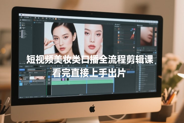 短视频美妆类口播全流程剪辑课，看完直接上手出片瀚萌资源网-网赚网-网赚项目网-虚拟资源网-国学资源网-易学资源网-本站有全网最新网赚项目-易学课程资源-中医课程资源的在线下载网站！瀚萌资源网