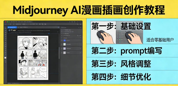 利用Midjourney AI人工智能轻松创作漫画插画教程，零基础创作完整漫画插画瀚萌资源网-网赚网-网赚项目网-虚拟资源网-国学资源网-易学资源网-本站有全网最新网赚项目-易学课程资源-中医课程资源的在线下载网站！瀚萌资源网