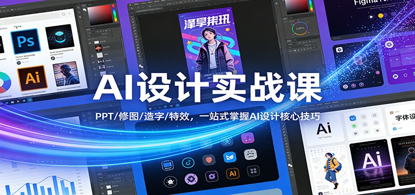 AI设计实战课：PPT/修图/造字/特效，一站式掌握AI设计核心技巧瀚萌资源网-网赚网-网赚项目网-虚拟资源网-国学资源网-易学资源网-本站有全网最新网赚项目-易学课程资源-中医课程资源的在线下载网站！瀚萌资源网