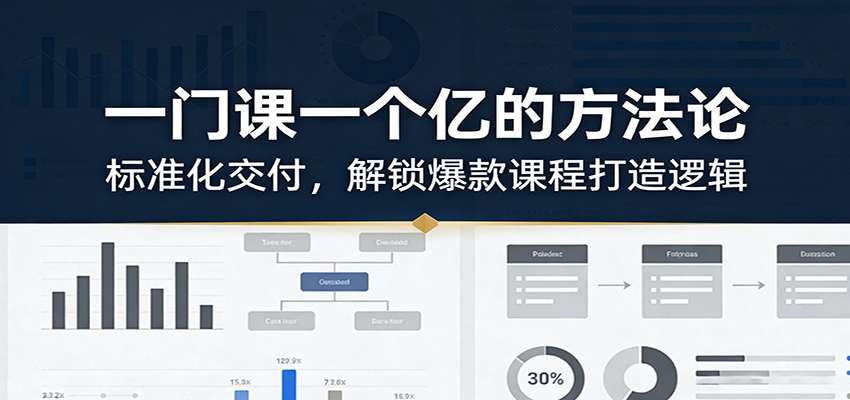 一门课一个亿的方法论：标准化交付，解锁爆款课程打造逻辑瀚萌资源网-网赚网-网赚项目网-虚拟资源网-国学资源网-易学资源网-本站有全网最新网赚项目-易学课程资源-中医课程资源的在线下载网站！瀚萌资源网