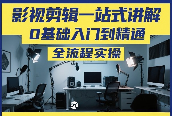 影视剪辑一站式讲解，0基础入门到精通，全流程实操瀚萌资源网-网赚网-网赚项目网-虚拟资源网-国学资源网-易学资源网-本站有全网最新网赚项目-易学课程资源-中医课程资源的在线下载网站！瀚萌资源网