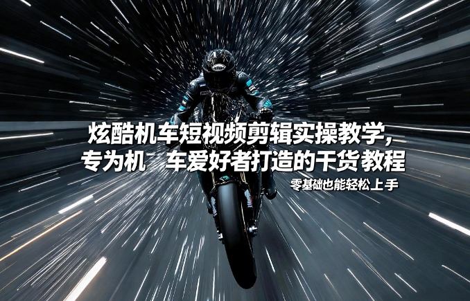 炫酷机车短视频剪辑实操教学，专为机车爱好者打造的干货教程，零基础也能轻松上手瀚萌资源网-网赚网-网赚项目网-虚拟资源网-国学资源网-易学资源网-本站有全网最新网赚项目-易学课程资源-中医课程资源的在线下载网站！瀚萌资源网