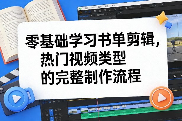 零基础学习书单剪辑，热门视频类型的完整制作流程（更新2026）瀚萌资源网-网赚网-网赚项目网-虚拟资源网-国学资源网-易学资源网-本站有全网最新网赚项目-易学课程资源-中医课程资源的在线下载网站！瀚萌资源网