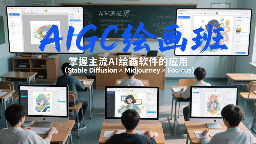 AIGC绘画班，掌握主流Ai绘画软件的应用（Stable Diffusion x Midjourney x Fooocus）瀚萌资源网-网赚网-网赚项目网-虚拟资源网-国学资源网-易学资源网-本站有全网最新网赚项目-易学课程资源-中医课程资源的在线下载网站！瀚萌资源网