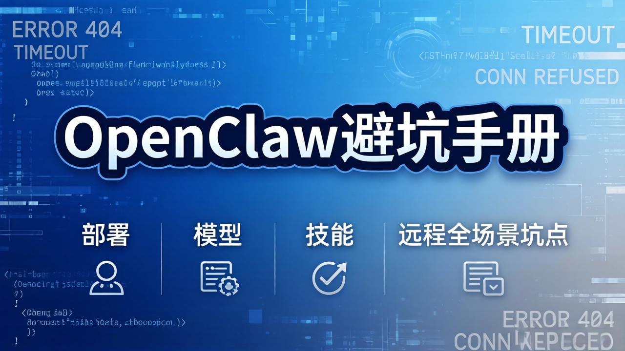 （17671期）OpenClaw避坑手册：部署+模型+技能+远程全场景坑点，一次性给你说全，少走弯路瀚萌资源网-网赚网-网赚项目网-虚拟资源网-国学资源网-易学资源网-本站有全网最新网赚项目-易学课程资源-中医课程资源的在线下载网站！瀚萌资源网