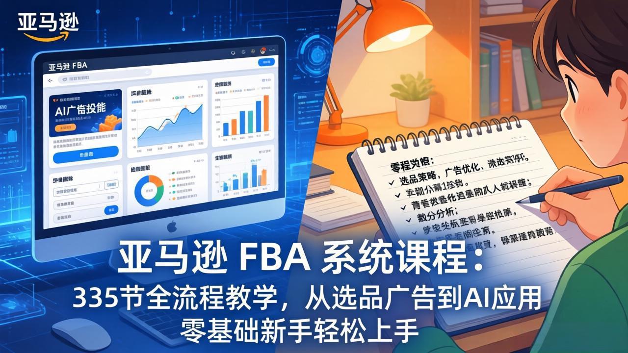 （17744期）亚马逊 FBA 系统课程（更新26年3月）335节全流程教学，从选品广告到AI应用，零基础新手轻松上手瀚萌资源网-网赚网-网赚项目网-虚拟资源网-国学资源网-易学资源网-本站有全网最新网赚项目-易学课程资源-中医课程资源的在线下载网站！瀚萌资源网