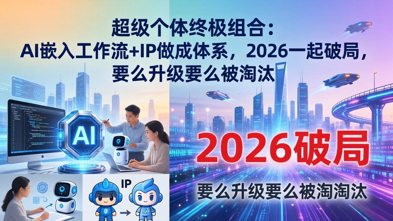 （17808期）超级个体终极组合-更新：AI嵌入工作流+IP做成体系，2026一起破局，要么升级要么被淘汰瀚萌资源网-网赚网-网赚项目网-虚拟资源网-国学资源网-易学资源网-本站有全网最新网赚项目-易学课程资源-中医课程资源的在线下载网站！瀚萌资源网