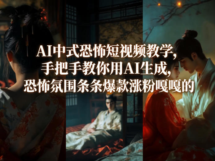 AI中式恐怖短视频教学，手把手教你用AI生成，恐怖氛围条条爆款涨粉嘎嘎的瀚萌资源网-网赚网-网赚项目网-虚拟资源网-国学资源网-易学资源网-本站有全网最新网赚项目-易学课程资源-中医课程资源的在线下载网站！瀚萌资源网