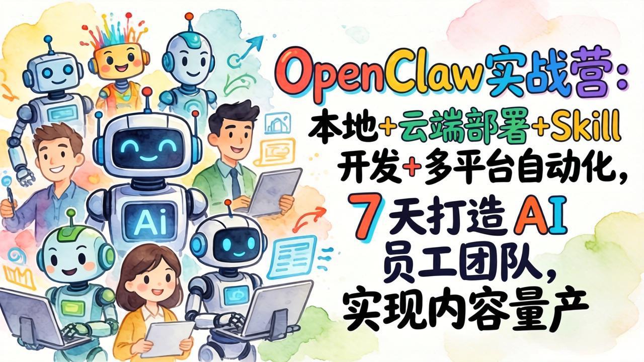 （17626期）OpenClaw实战营：本地+云端部署+Skill开发+多平台自动化，7 天打造 AI 员工团队，实现内容量产瀚萌资源网-网赚网-网赚项目网-虚拟资源网-国学资源网-易学资源网-本站有全网最新网赚项目-易学课程资源-中医课程资源的在线下载网站！瀚萌资源网