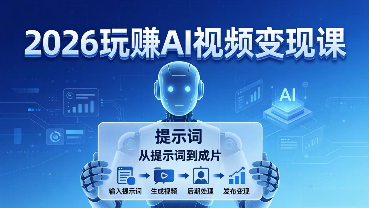 （17827期）2026玩赚AI视频变现课：掌握 AI 视频全流程技能，从提示词到成片高效产出瀚萌资源网-网赚网-网赚项目网-虚拟资源网-国学资源网-易学资源网-本站有全网最新网赚项目-易学课程资源-中医课程资源的在线下载网站！瀚萌资源网