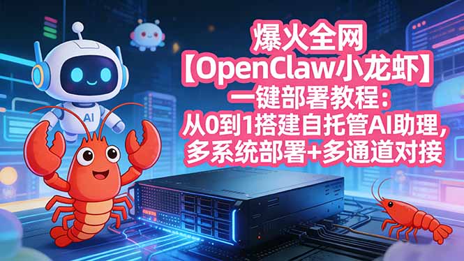 （17612期）爆火全网【OpenClaw 小龙虾】一键部署教程：从0到1搭建自托管AI助理，多系统部署+多通道对接瀚萌资源网-网赚网-网赚项目网-虚拟资源网-国学资源网-易学资源网-本站有全网最新网赚项目-易学课程资源-中医课程资源的在线下载网站！瀚萌资源网
