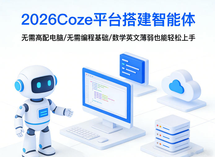2026Coze平台搭建智能体，无需高配电脑、无需编程基础，哪怕数学和英文薄弱也能轻松上手瀚萌资源网-网赚网-网赚项目网-虚拟资源网-国学资源网-易学资源网-本站有全网最新网赚项目-易学课程资源-中医课程资源的在线下载网站！瀚萌资源网